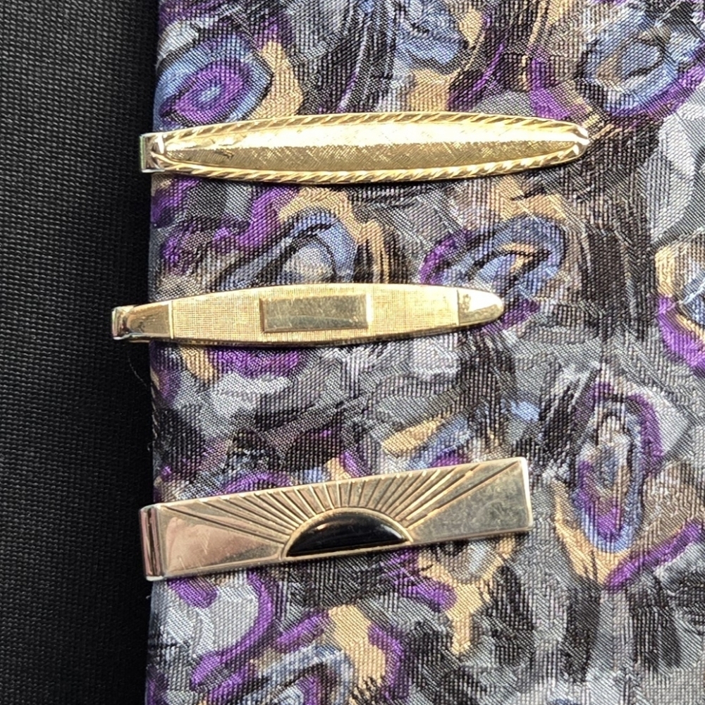 Elegant Gold Tie Clips Set 3